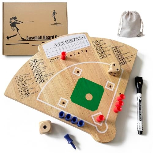 Deartisan Baseball Board Game Oak Made Leisure Game for Sport Battle Table Game for Family Party Holiday Coffee Travel Time Gameboard - Image 1