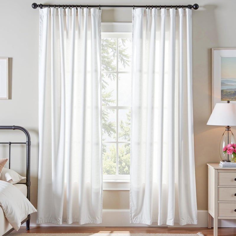 Lazzzy White Light Filtering Velvet Curtains 84 Inch Length for Living Room Bedroom Thermal Insulate Window Drapes Super Soft Luxury Curtains Back Tab 2 Panels