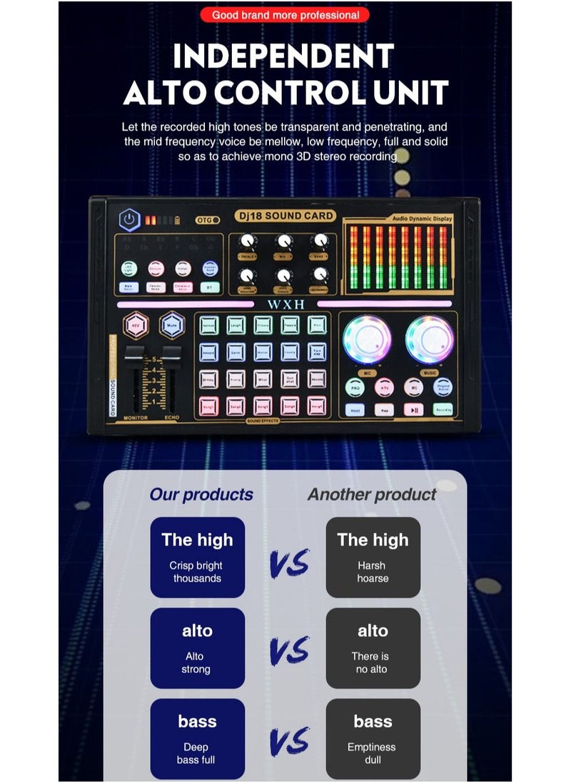 Sound Card Set Microphone Podcast Set Suitable for Streaming/Podcasting/Game/Recording/YouTube/PC