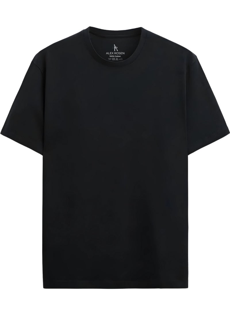 Alex Rosen Unisex Oversize Crew Neck Printed Short Sleeve Black T-Shirt  - Image 2