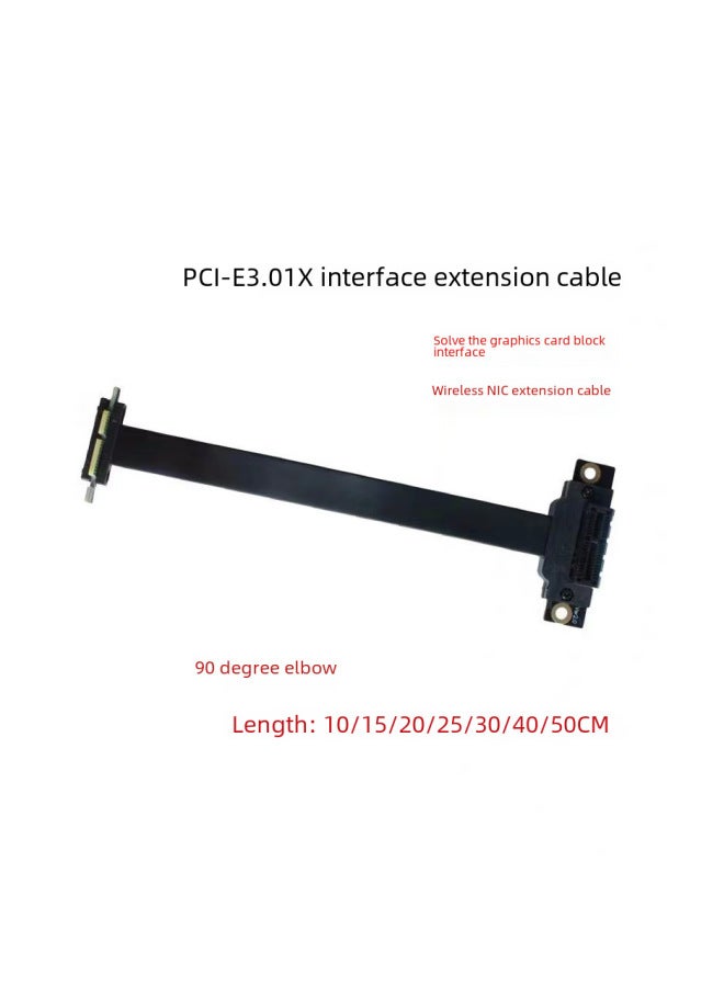 بطاقة ملحقة PCI-E 3.0 1x إلى 1x بزاوية 90 درجة لتوصيل كروت الفيديو والصوت والشبكة اللاسلكية وكرت المصفوفة مع كابل تمديد - Image 2