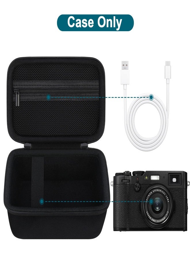 Canboc Carrying Case for Fujifilm X100VI/ X100V/ X100F/ X100S/ X-E5 Digital Camera, Zipper Mesh Pocket fit USB Cable, Black (Case Only) - Image 2