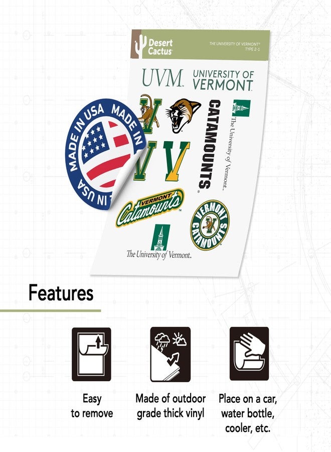 Desert Cactus The University of Vermont Sticker Catamounts Sticker Vinyl Decals Laptop Water Bottle Car Scrapbook Sheet T2 (Type 2) - Image 4