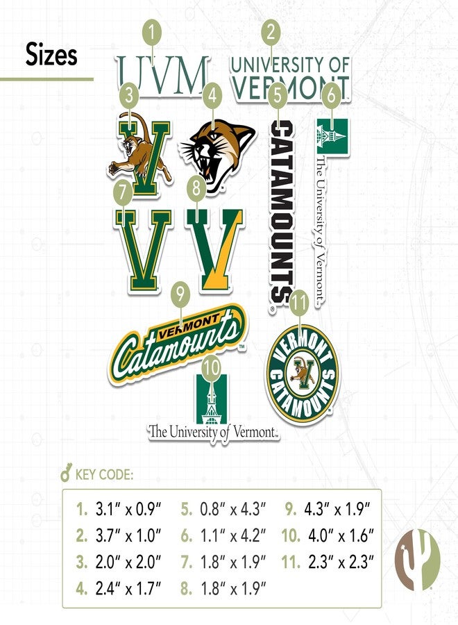 Desert Cactus The University of Vermont Sticker Catamounts Sticker Vinyl Decals Laptop Water Bottle Car Scrapbook Sheet T2 (Type 2) - Image 3