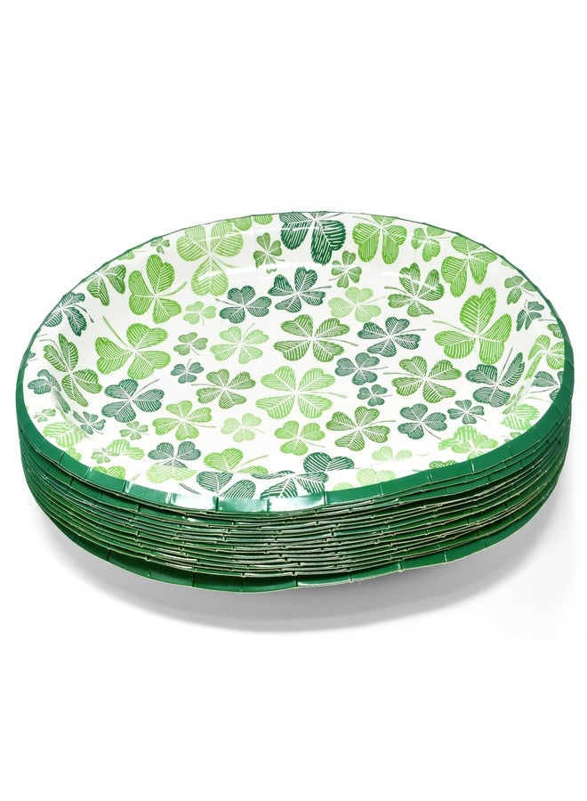 Gift Boutique 50 Count St Patrick's Day Oval Paper Plates Platter 10" x 12" Paper Disposable Saint Patrick Green Shamrock Serving Dish for Patty's Shamrocks Holiday Party Tableware Supplies Decor - Image 5