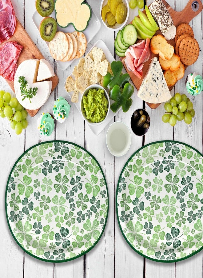 Gift Boutique 50 Count St Patrick's Day Oval Paper Plates Platter 10" x 12" Paper Disposable Saint Patrick Green Shamrock Serving Dish for Patty's Shamrocks Holiday Party Tableware Supplies Decor - Image 4