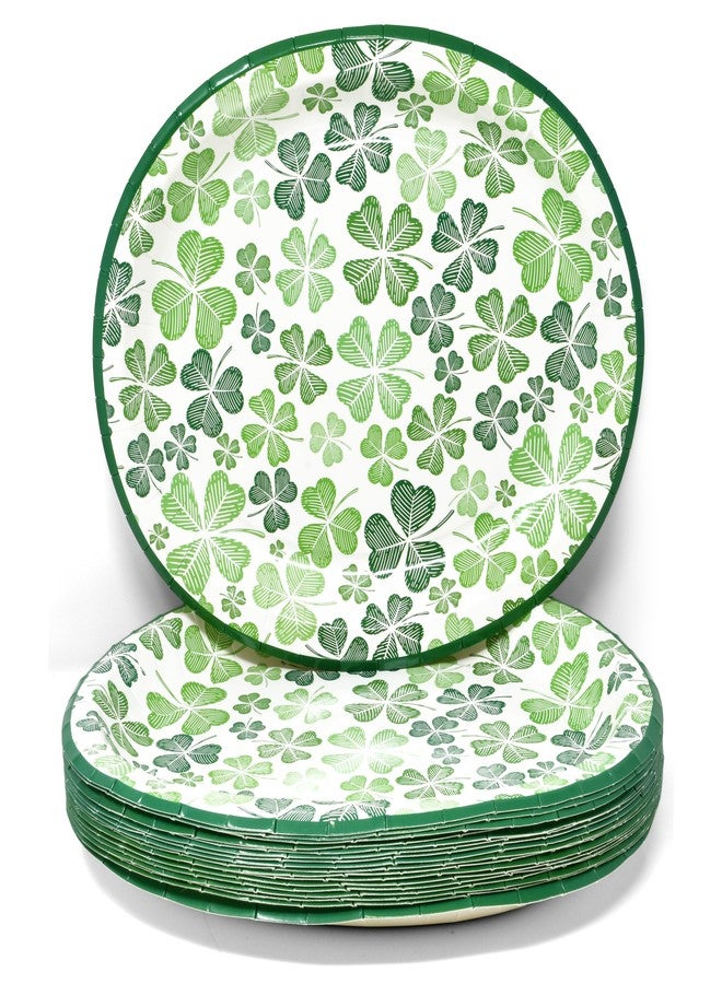 Gift Boutique 50 Count St Patrick's Day Oval Paper Plates Platter 10" x 12" Paper Disposable Saint Patrick Green Shamrock Serving Dish for Patty's Shamrocks Holiday Party Tableware Supplies Decor - Image 2