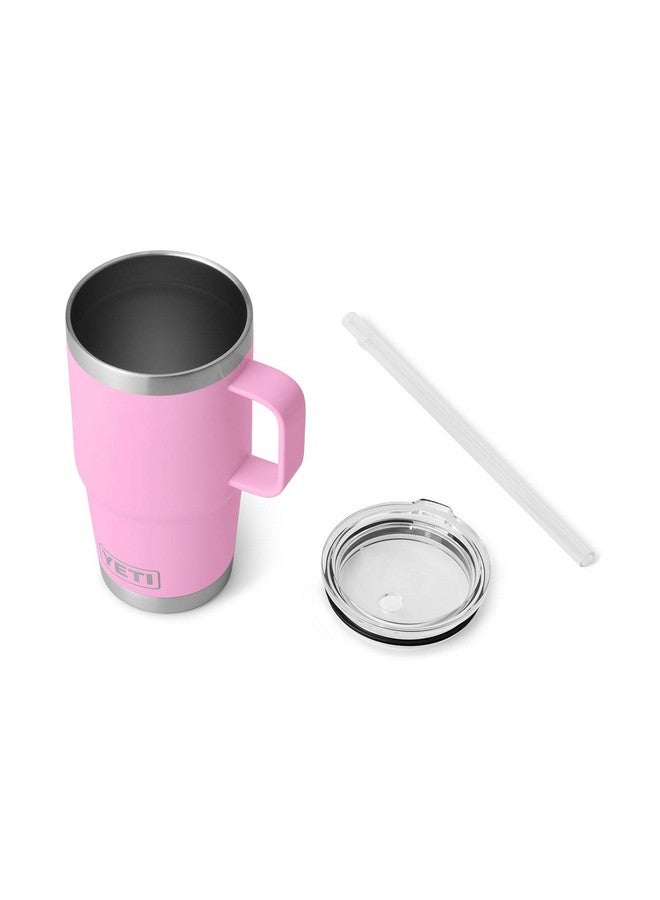 YETI Rambler 25 oz Tumbler with Handle and Straw Lid, Travel Mug Water Tumbler, Vacuum Insulated Cup with Handle, Stainless Steel, Power Pink - Image 4