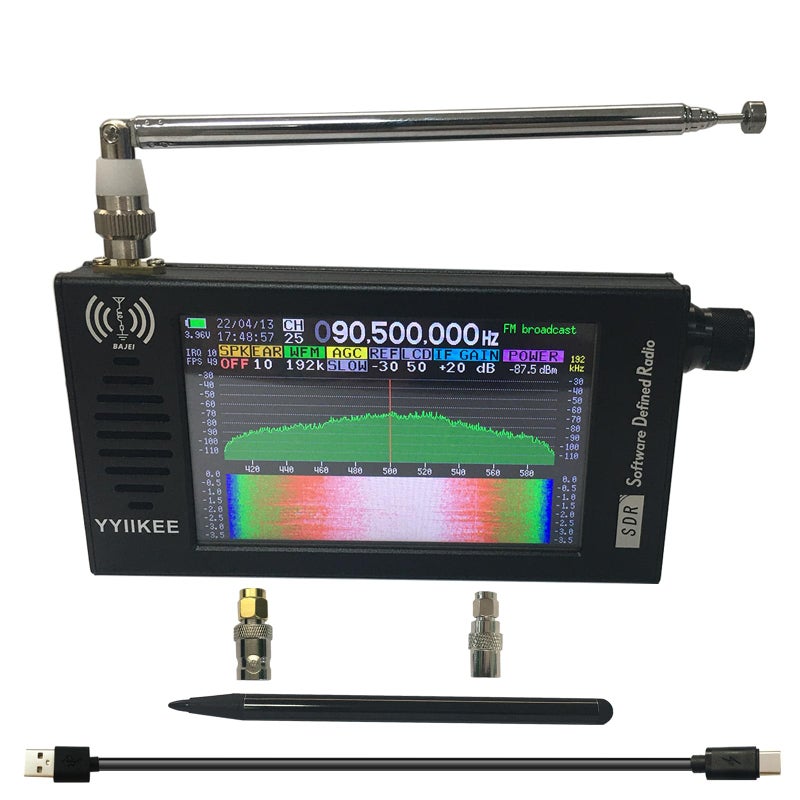 yyiikee Portable DSP SDR Radio Receiver 43 Inch Touchscreen 100KHz149MHz Full Bands FM SSB CW HAM Radio with Waterfall Display - Image 2
