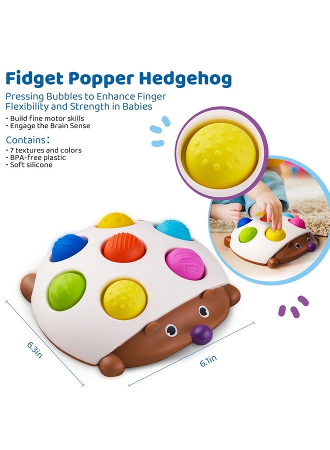 LiKee LiKee Fidget Popper Sensory Baby Toys for 18+ Months, Montessori Busy Toy for 2 3 Years Old Toddlers Push and Popping Bubbles Fine Motor Skill, Travel Toys for Kids Ages 2-3 Stress Relief (Hedgehog) - Image 2