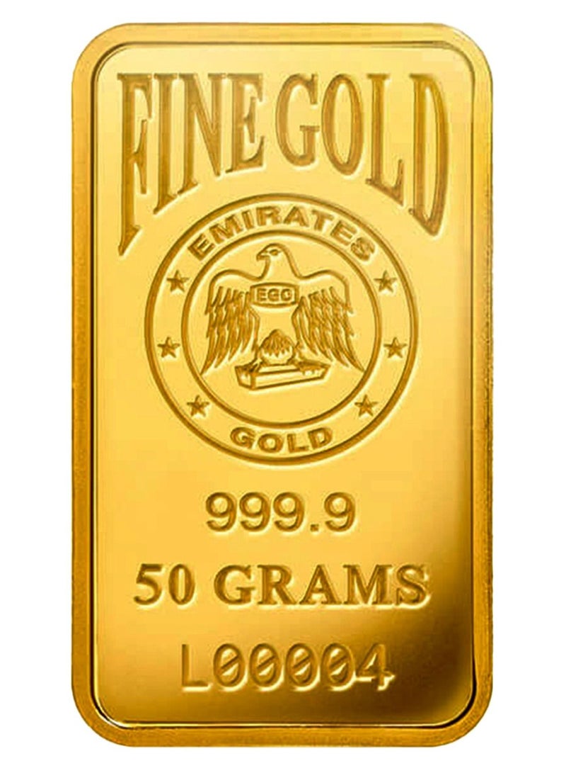 FK Jewellers Emirates 50g 999.9 Purity Gold Bar 24KT - 50 Grams  - Image 1