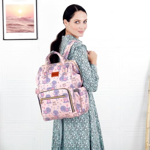 1ST STEP Smart And Multi-Functional Diaper Bag (Pink 3) - Image 5