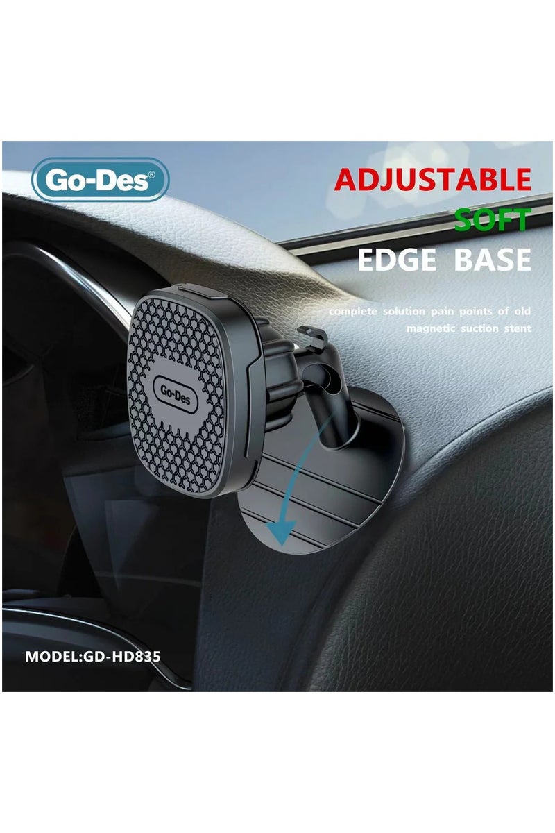 GO-DES GD-HD835 Intelligent dashboard in-car Magnetic holder Magnetic Car Phone Holder Stand Multifunctional Universal Magnet Wall Mobile Phone Holder - Image 3