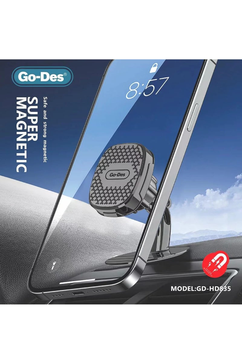 GO-DES GD-HD835 Intelligent dashboard in-car Magnetic holder Magnetic Car Phone Holder Stand Multifunctional Universal Magnet Wall Mobile Phone Holder - Image 4