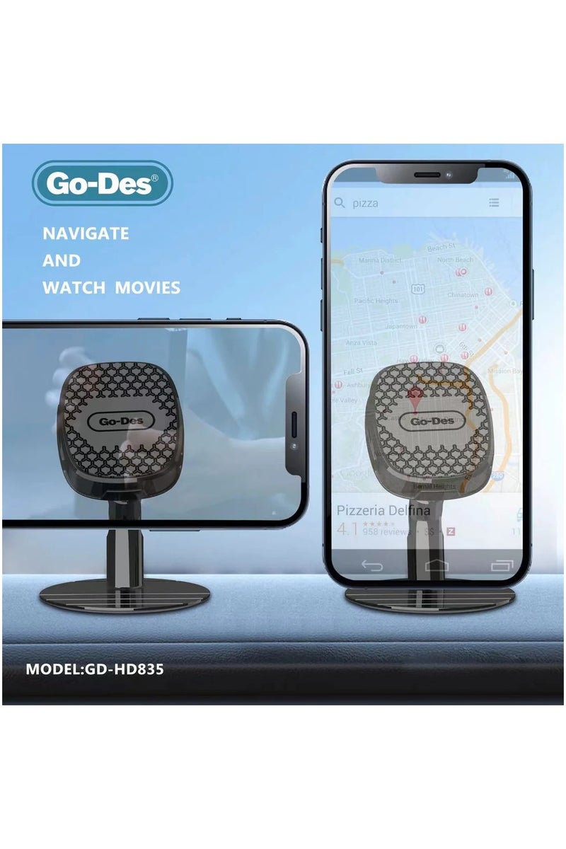GO-DES GD-HD835 Intelligent dashboard in-car Magnetic holder Magnetic Car Phone Holder Stand Multifunctional Universal Magnet Wall Mobile Phone Holder - Image 2