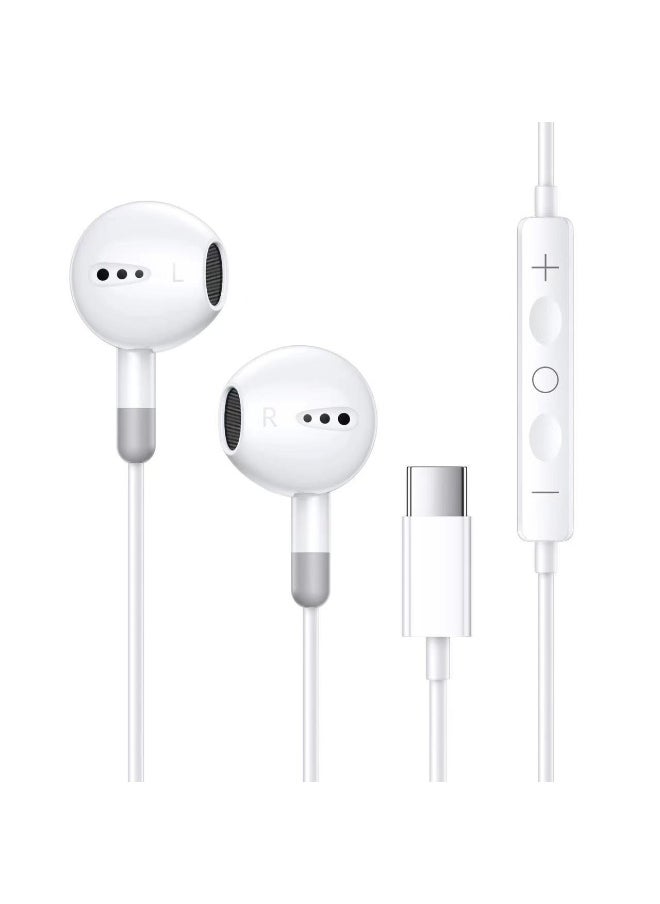 Generic USB C Headphones In Ear TPYE C Earphones HiFi Stereo Noise reduction Earphones with Mic and Volume Control Headphones  - Image 1