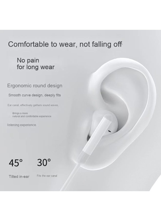 Generic USB C Headphones In Ear TPYE C Earphones HiFi Stereo Noise reduction Earphones with Mic and Volume Control Headphones  - Image 4