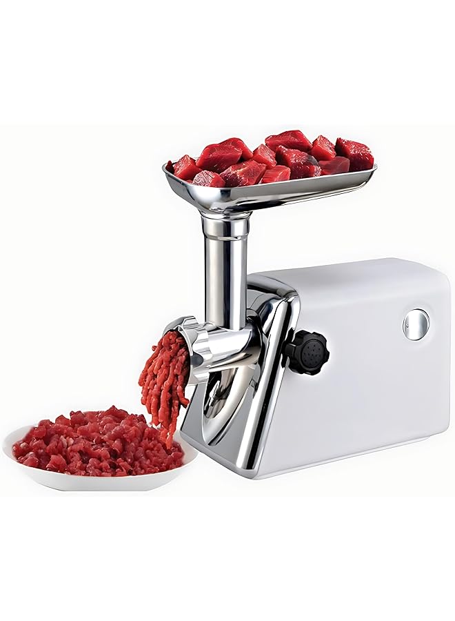 erorex Electric Meat Grinder 600W Electric Meat Grinder A Powerful 600W Electric Meat Grinder With Stainless Steel Cutting Blades Grinding Plates And Sausage Maker Small Appliances ‎ 59101 Silver  - Image 1