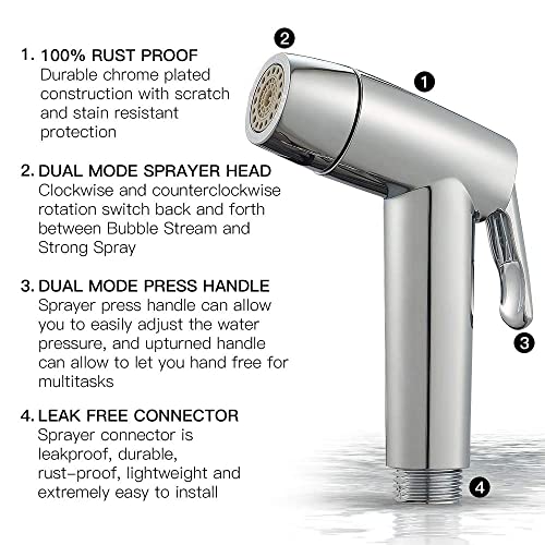 Houtingmaan Kitchen Sink Sprayer, Houtingmaan Side Sprayer, Sprayer Head Replacement,Sink Spray head,17 ADAPTERS,Sink Sprayer Chrome - Image 4