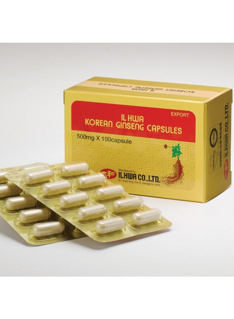 Ilhwa, Korean Ginseng, 500 mg, 100 Capsules - Image 2