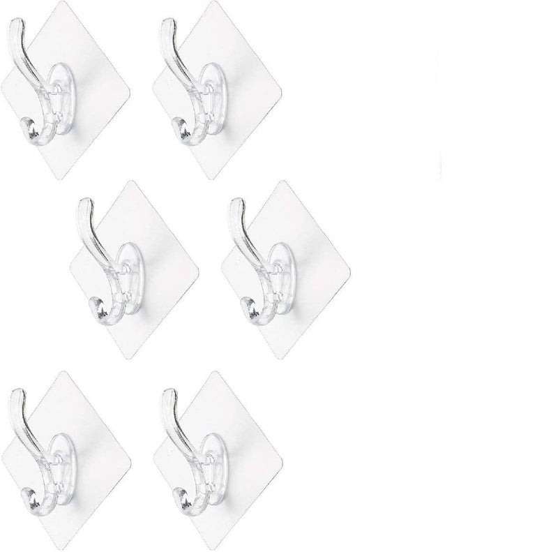 Koyet Wall Hooks Adhesive Coat Hooks Towel Hooks Self Adhesive Hooks Hat Hooks Bathroom Organizer 6pcs - Image 1
