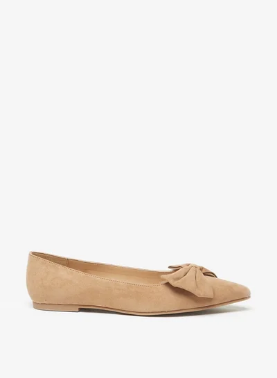 Celeste Women Bow Accented Slip On Pointed Toe Ballerina Shoes