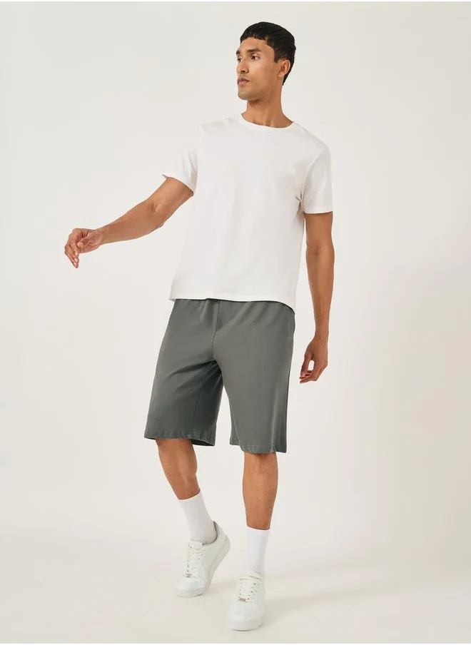 Styli Oversized Solid Shorts with Drawstring
