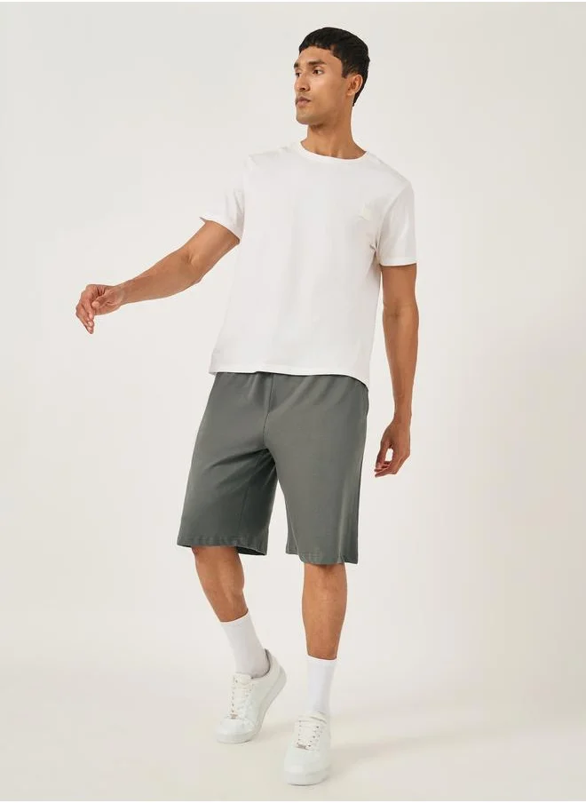 ستايلي Styli Oversized Solid Shorts with Drawstring