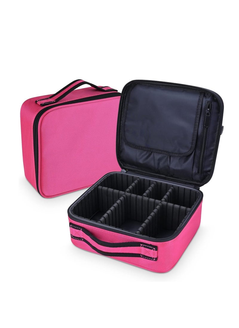 Plan A Portable Travel Makeup Bag – Cosmetic Organizer Case with Adjustable Dividers, Perfect for Storing Makeup Brushes, Cosmetics, Nail Care Supplies, Jewelry, Accessories  - Image 1