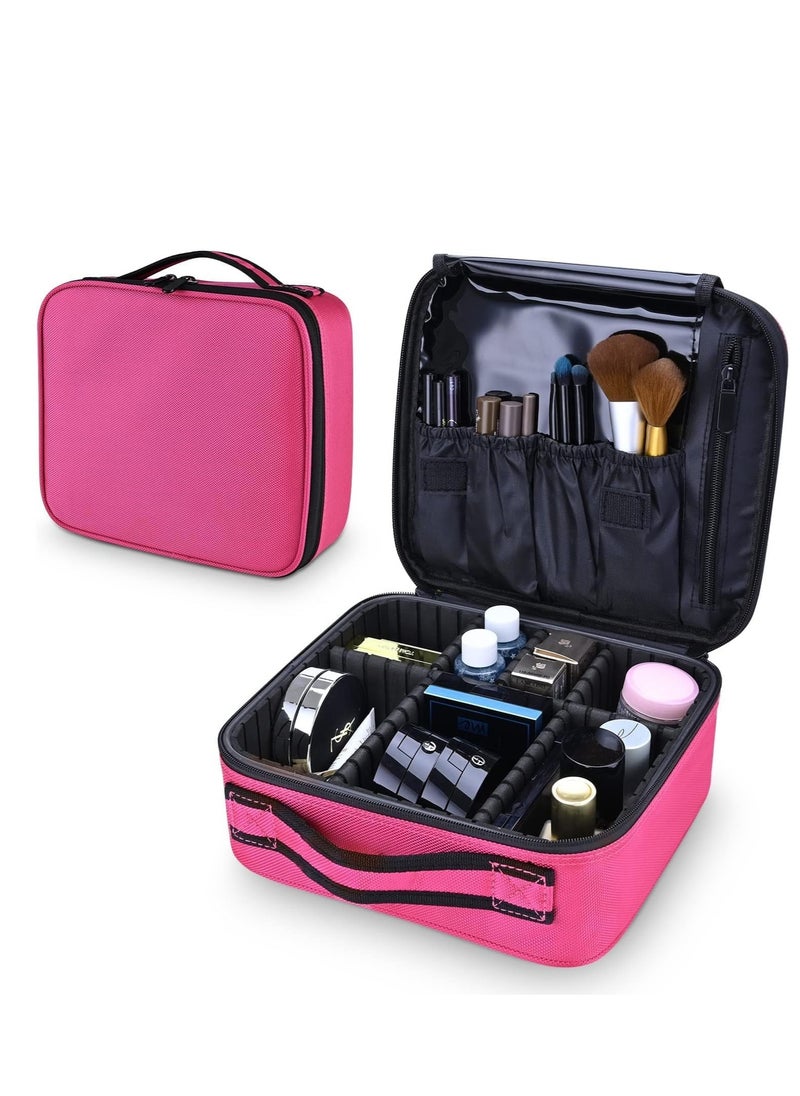 Plan A Portable Travel Makeup Bag – Cosmetic Organizer Case with Adjustable Dividers, Perfect for Storing Makeup Brushes, Cosmetics, Nail Care Supplies, Jewelry, Accessories  - Image 3
