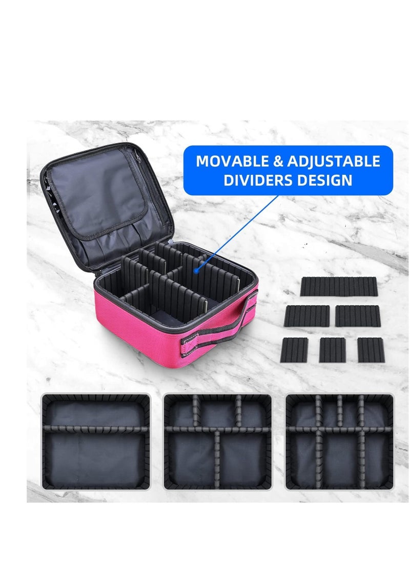 Plan A Portable Travel Makeup Bag – Cosmetic Organizer Case with Adjustable Dividers, Perfect for Storing Makeup Brushes, Cosmetics, Nail Care Supplies, Jewelry, Accessories  - Image 5