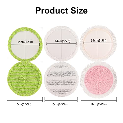 GreeSuit Electric Mop Pads, 6.3in Spin Mop Pads for Most Cordless Electric Spin Mop, Round Mop Replacement Pads for Floor Cleaning(8 Pack) - Image 2
