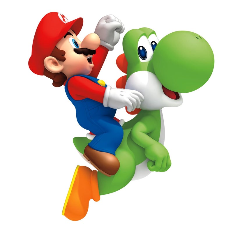 RoomMates RMK1918GM Ninetendo Super Mario Bros. Yoshi and Mario Peel and Stick Giant Wall Decals 23" x 32" - Image 1