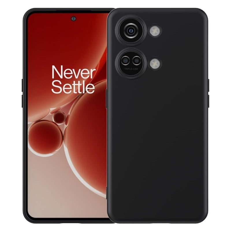 Maykela Case Cover for Oneplus Nord 3 Thin Silicone Cover with Camera Protection Soft Interior Slim Fit Flexible Phone Case for Oneplus Nord 3 for OnePlus Nord 3Black