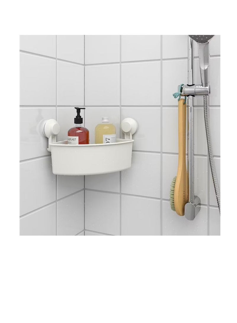 Corner shelf unit with suction cup, white  - Image 2