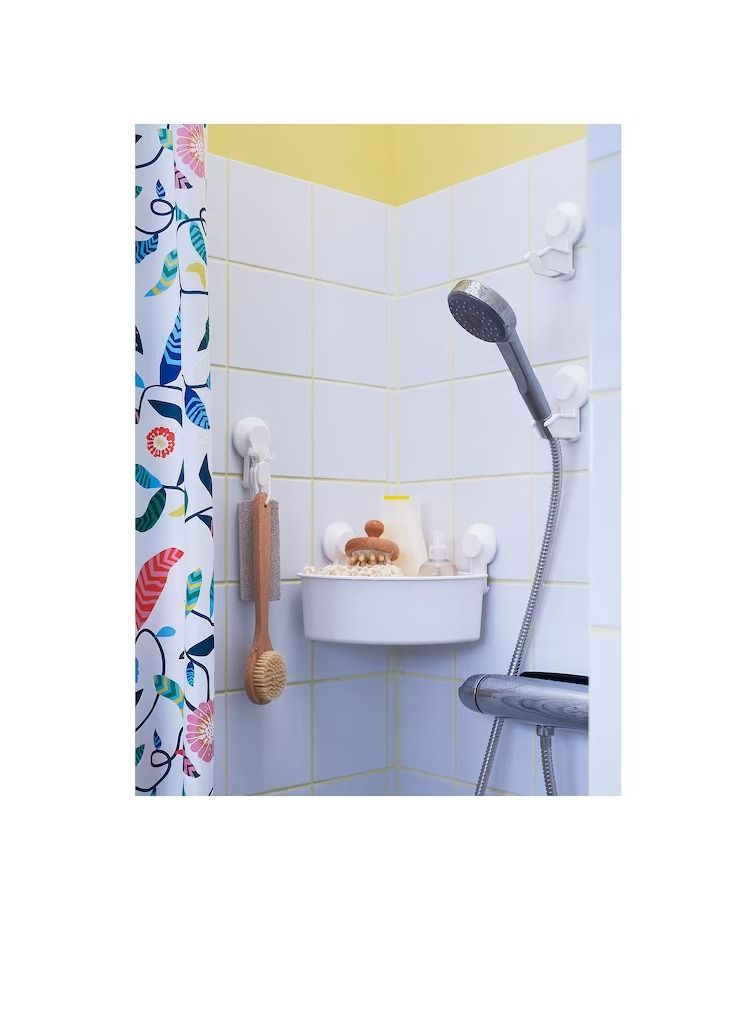 Corner shelf unit with suction cup, white  - Image 3
