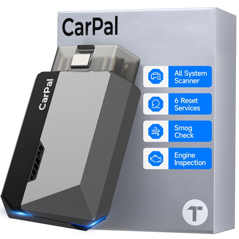 Topdon قارئ أكواد OBD2 بلوتوث TOPDON CarpalUS لجميع أنظمة OBD2 لفحص صحة المركبة على iOS و Android 6 خدمات صيانة دليل إصلاح تحديث مجاني لمدة عام