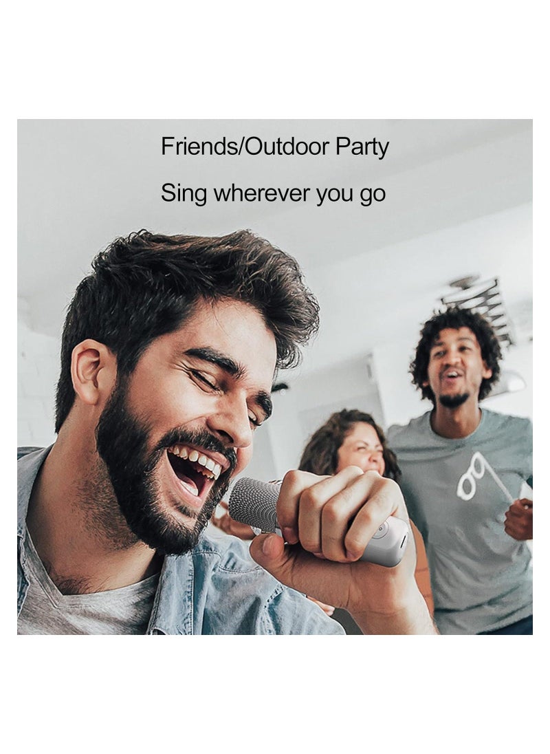 YS Set Bluetooth Speaker with Microphone 5.0 USB Charging Wireless Speakers with Bluetooth Surround Sound Portable Speaker for Smart TV Microphone with Speaker for Singing Red - Image 3