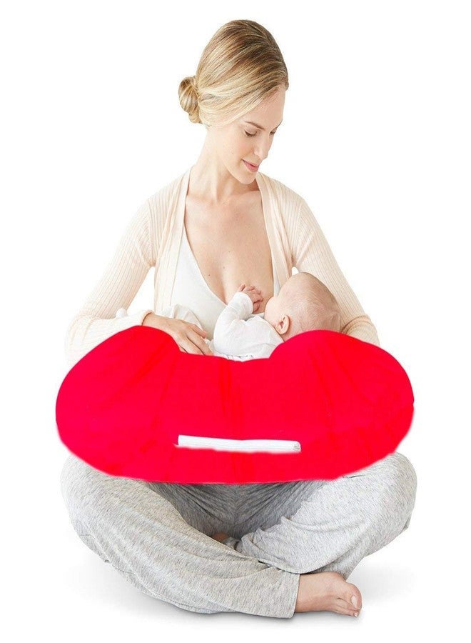 Pexmoon Pillow Multipurpose Baby Feeding Pillow with Detachable Cover (Red)