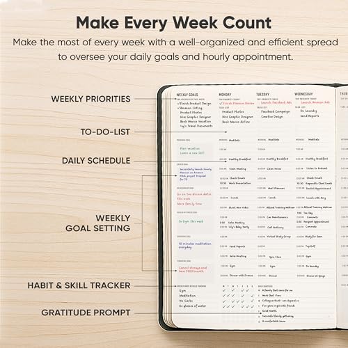 PRODUCTIVITY STORE Hourly Planner & Appointment Book (8.5” x 11”) - Premium Hourly Planner with Daily Schedule & 30-Minute Time Slots for Better Time Management by PRODUCTIVITY STORE (A4, Black) - Image 3