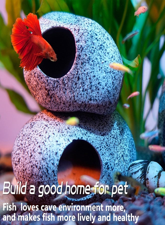Ameliade Aquarium Decorations Cave Betta Fish Tank Accessories Rock Cave Decor for Shrimp Cichlid Hiding Breeding Small Fish Bowl Hide Decoration Betta Toys Hideout Stones House（Small） - Image 4