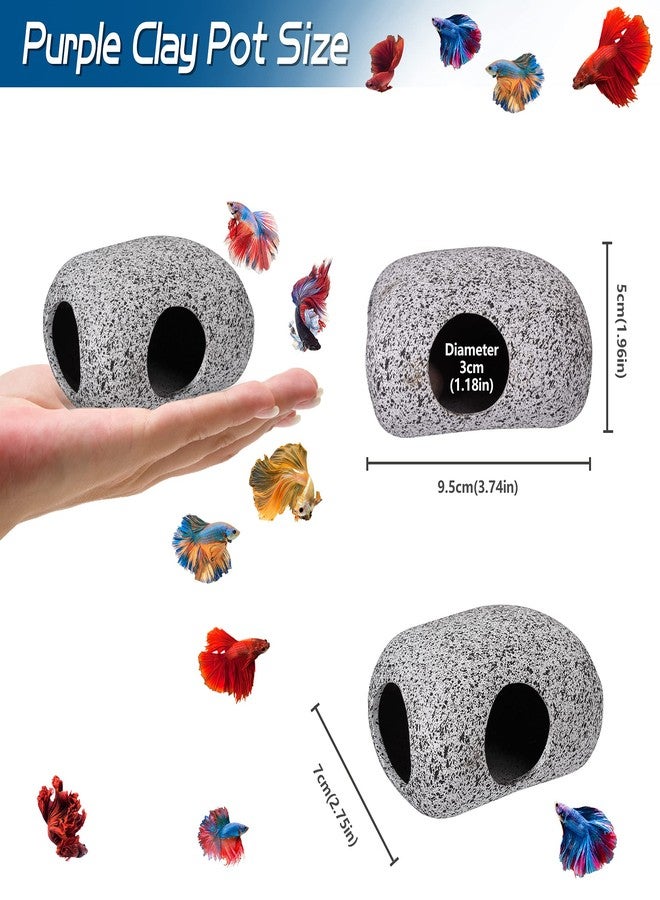 Ameliade Aquarium Decorations Cave Betta Fish Tank Accessories Rock Cave Decor for Shrimp Cichlid Hiding Breeding Small Fish Bowl Hide Decoration Betta Toys Hideout Stones House（Small） - Image 2
