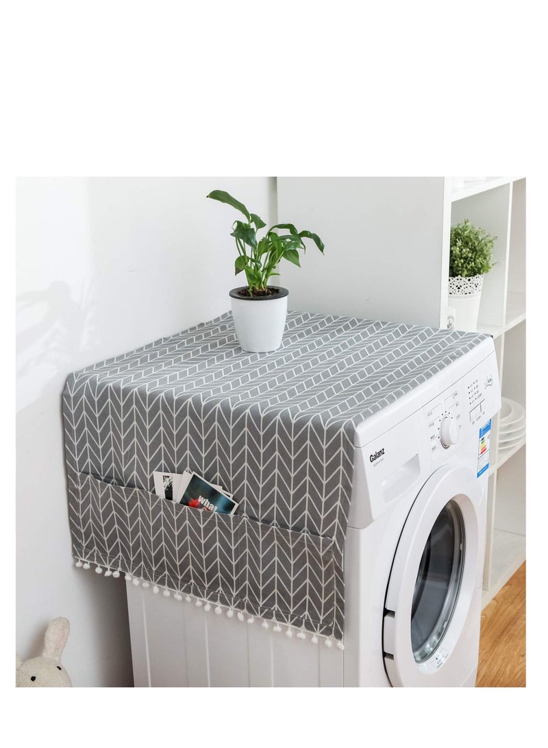 Y&D Washing Machine Cover Anti Stain Waterproof Washer and Dryer Covers for The Top Multi Purpose Top Covers Universal Slip Refrigerator Fridge Dust Cover with Storage Bag - Image 2