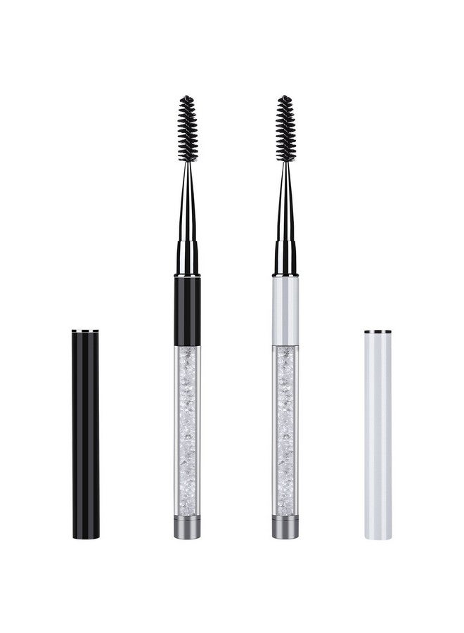 BTYMS 2 Pieces Eyelash Brush With Cap, Mascara Spoolies Reusable Brow Brushes Lash Wands Applicator Spooly For Lashes - Image 1