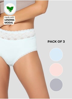 Intimate Queen Intimate Queen Modal Bae Super Soft Hipster Lacy Eco-Friendly Underwear (Pack of 3)  - Image 1