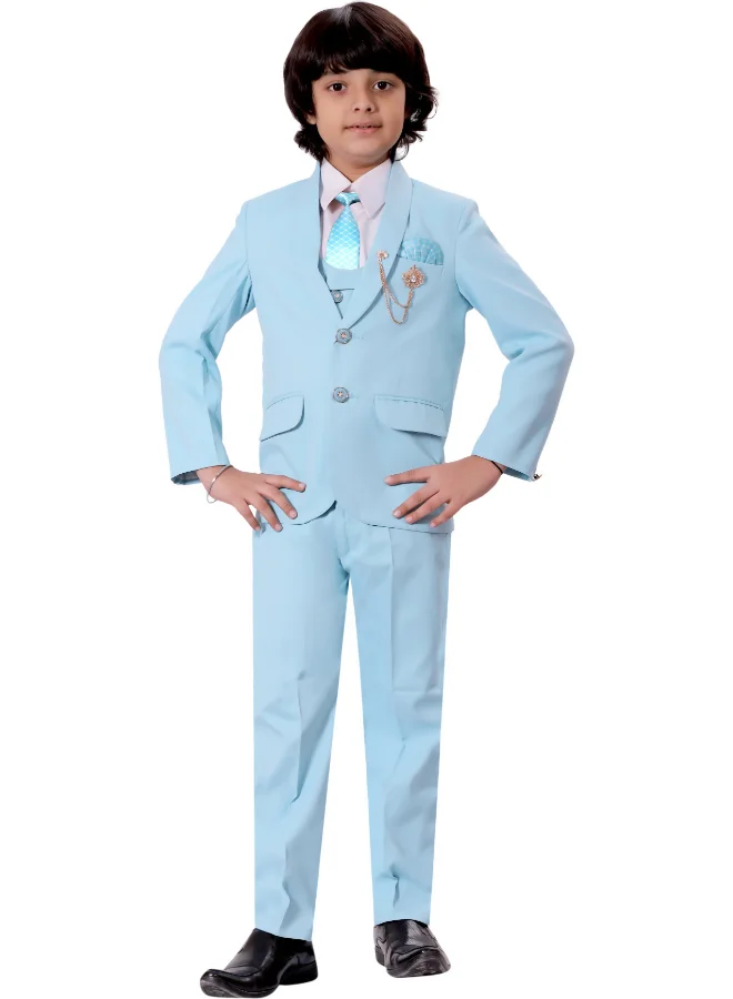 BT DEZINES Light Blue Five Piece Suit Set for Boys