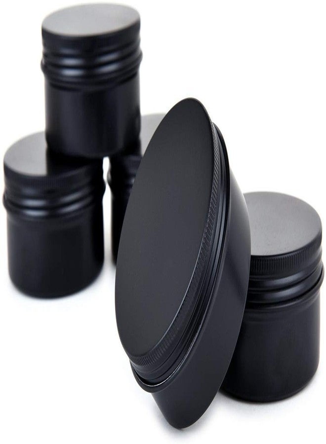 Healthcom 12 Packs 3 Oz Empty Jars 90ml Black Round Aluminum Tin Cans Screw Top Metal Steel Tins Lip Balm Tins Box Cosmetic Containers Storage Organization for Candles Salve Crafts Spice Tea Gift - Image 3