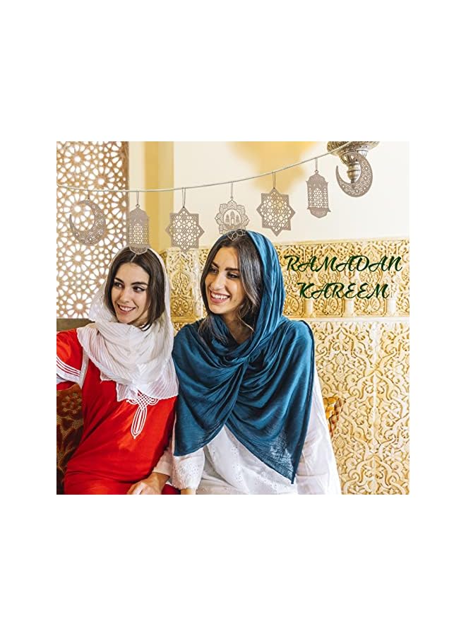 The Bros Ramdan Decorations, Wooden Pendant Eid Ramadan Decorations for Home, Ramadan Eid Mubarak Hanging Moon Star Wind Light Castle Shape Ornament Eid Al Adha Decorations - Image 5