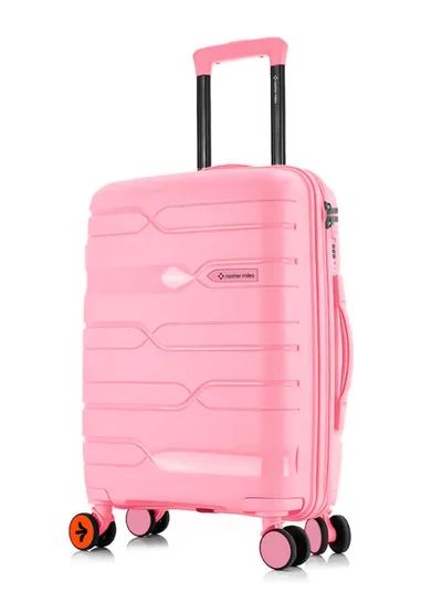 nasher miles Nasher Miles Paris Hard-Sided Polypropylene Check-in Luggage 28 inch | 75cm | 8 Wheels Large Trolley Bag for Travel | Suitcase (Pink)