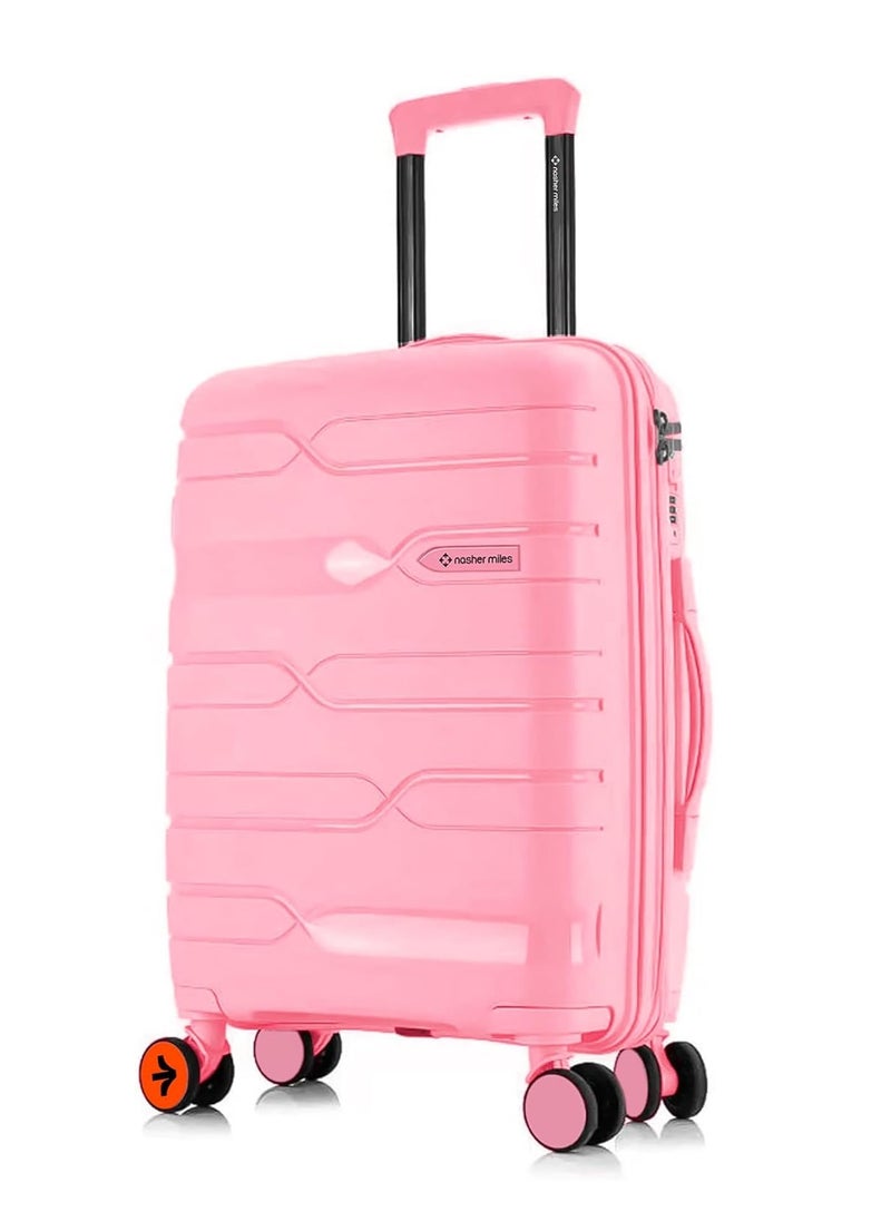 nasher miles Nasher Miles Paris Hard-Sided Polypropylene Check-in Luggage 28 inch | 75cm | 8 Wheels Large Trolley Bag for Travel | Suitcase (Pink)  - Image 1